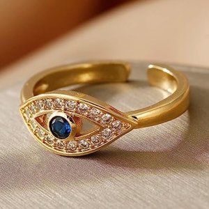 Women, Gold Plated Colorful Cubic Zirconia Turkish Faith Protection for Women